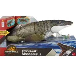 Jurassic World - Mosasaurus “Bite ’N Blast” con mini Dilophosaurus