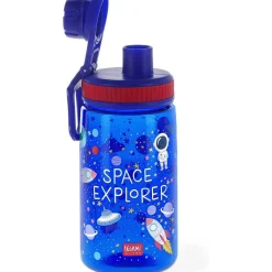 Legami - Botella infantil espacial ligera, cierre hermético y sin BPA, 400 ml.