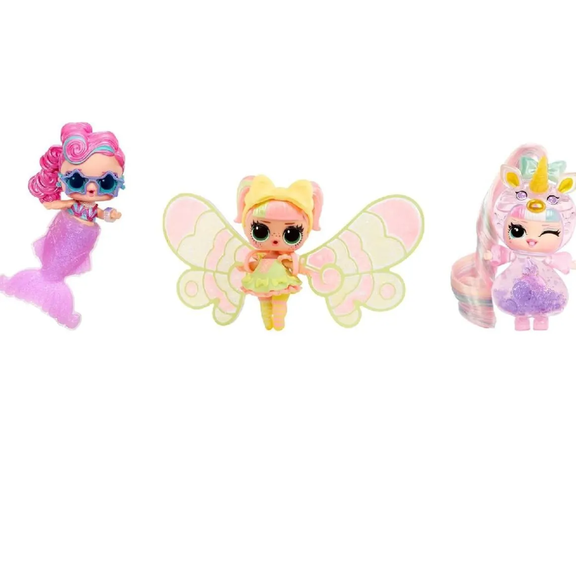 L.O.L. Surprise - Just add Water - Pack 3 muñecas fantasía (sirena, hada y unicornio)