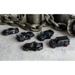 Majorette - Set de 5 coches de juguete negros con ruedas giratorias ㅤ