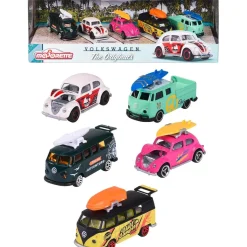 Majorette - Set de 5 vehículos Volkswagen The Originals, escala 1:64, partes en metal ㅤ