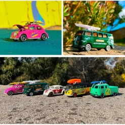 Majorette - Set de 5 vehículos Volkswagen The Originals, escala 1:64, partes en metal ㅤ
