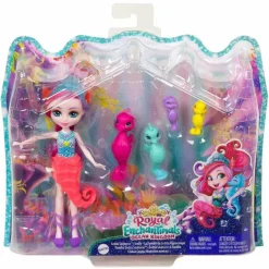 Mattel - Enchantimals - Ocean Kingdom muñeca Sedda Sea Horse con familia de caballitos de mar ㅤ