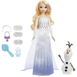 Mattel - Frozen - Aventuras de Elsa y Olaf con Nieve Muñeca ㅤ