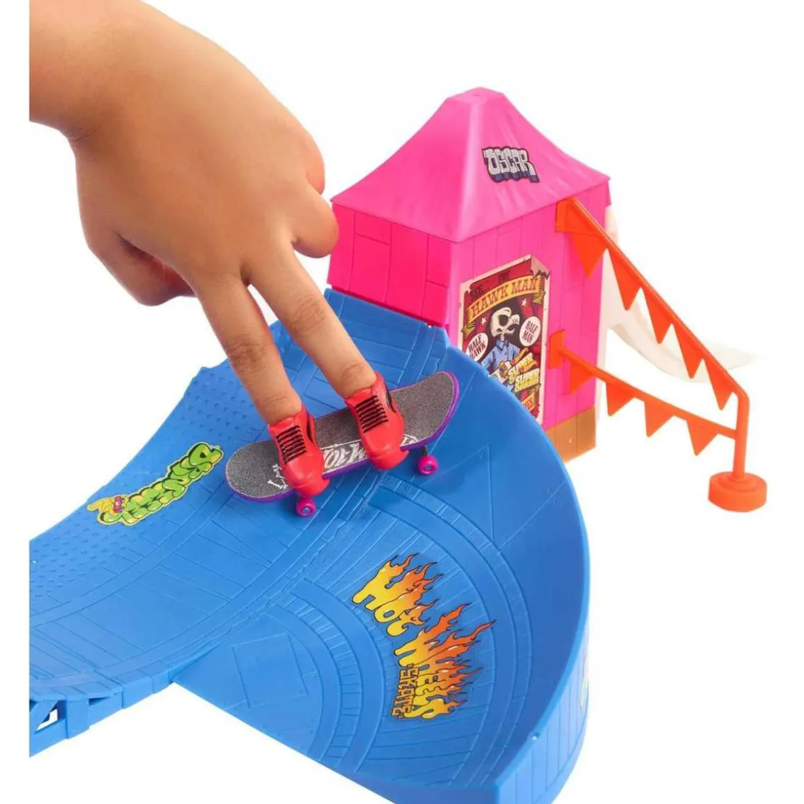 Mattel - Parque de skate con monopatín de juguete y zapatillas para dedos ㅤ