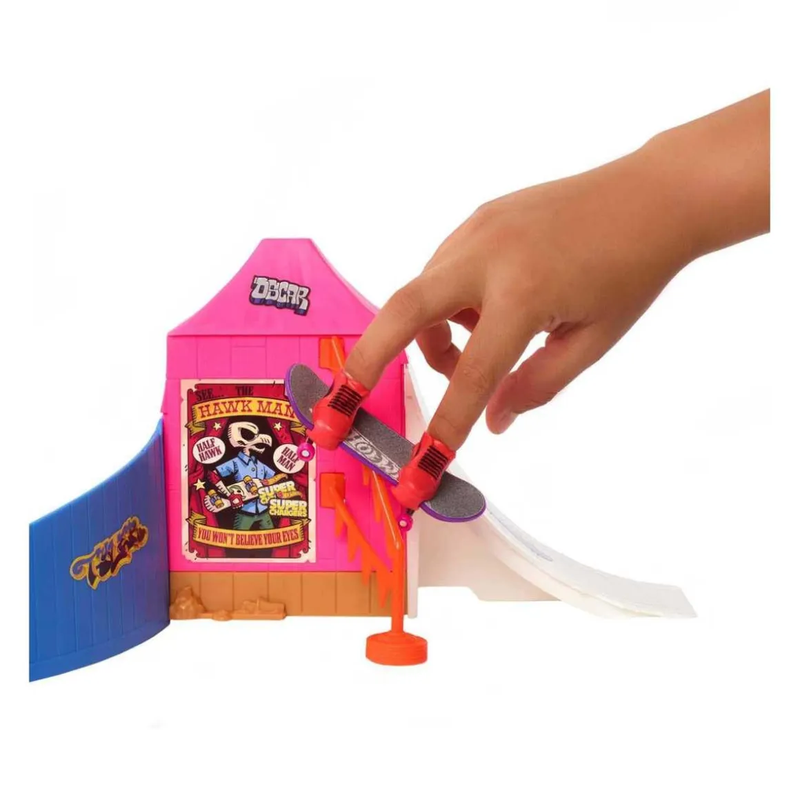 Mattel - Parque de skate con monopatín de juguete y zapatillas para dedos ㅤ