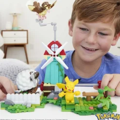 Mattel - Pokemon - Construcción Pokémon con movimiento: Pikachu, Wooloo y Pidgey, 240 bloques ㅤ