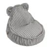 MeowBaby - Churros Sako Bag Teddy – Puf infantil en gris claro