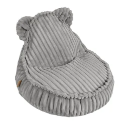 MeowBaby - Churros Sako Bag Teddy – Puf infantil en gris claro