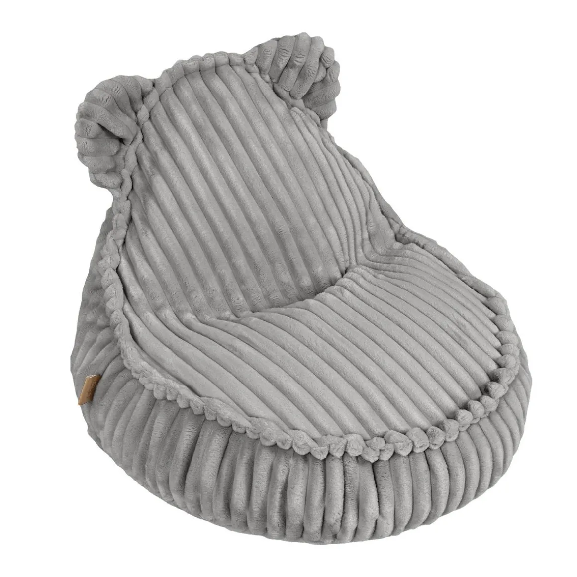 MeowBaby - Churros Sako Bag Teddy – Puf infantil en gris claro