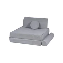 MeowBaby - Sofá de pana Premium infantil gris