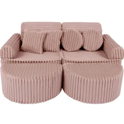 MeowBaby - Sofá Infantil Churros Pocket Max Color Rosa Chocolate