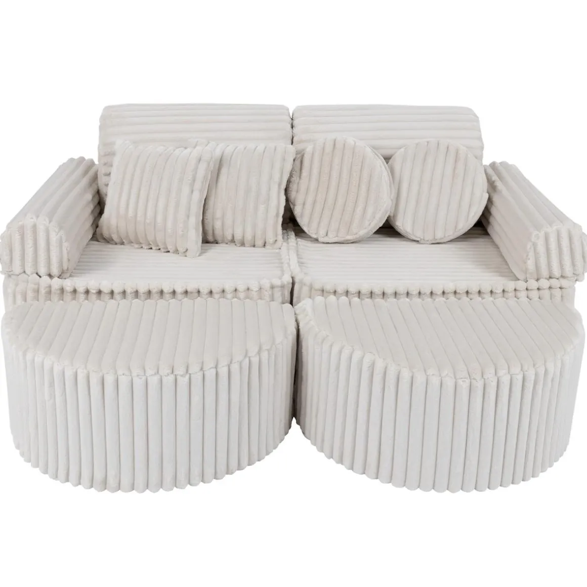 MeowBaby - Sofá Infantil Churros Pocket Max Color Blanco Algodón