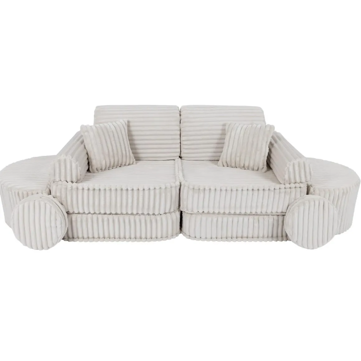 MeowBaby - Sofá Infantil Churros Pocket Max Color Blanco Algodón