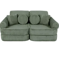 MeowBaby - Sofá Infantil Churros Pocket Plus Color Verde Olive Sage