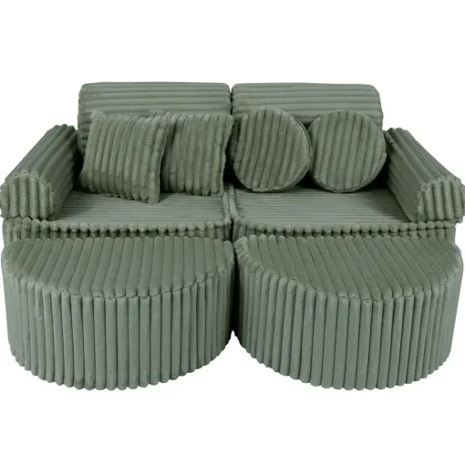 MeowBaby - Sofá Infantil Churros Pocket Max Color Verde Olive Sage