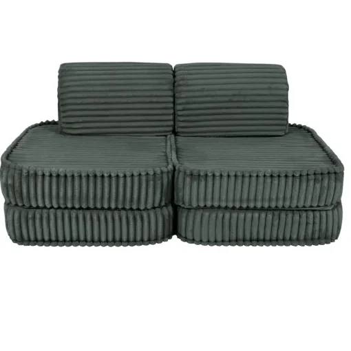 MeowBaby - Sofá Infantil Churros Pocket Basic Color Verde Pine Forest