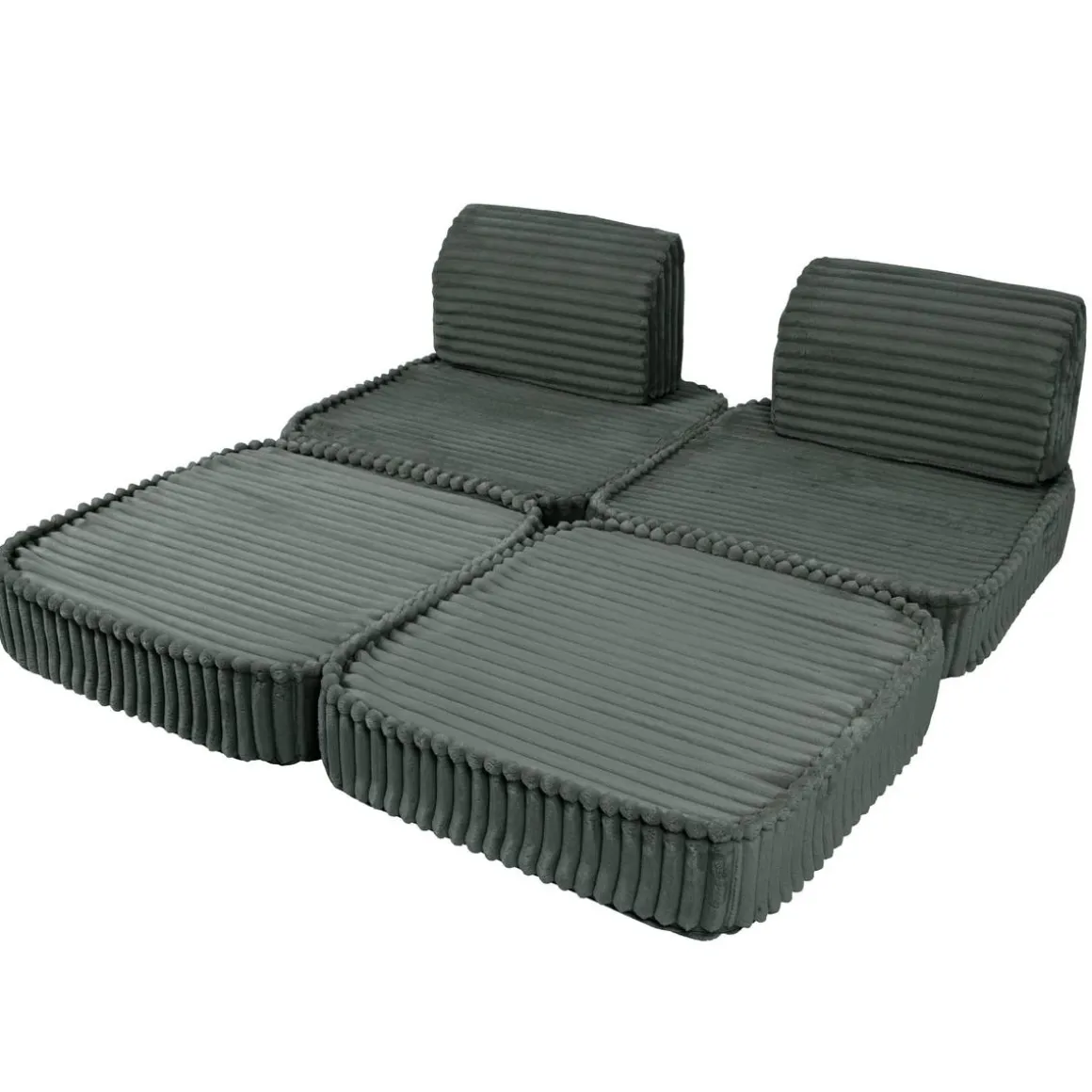 MeowBaby - Sofá Infantil Churros Pocket Basic Color Verde Pine Forest