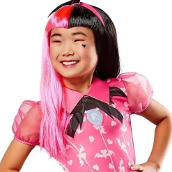 Monster High - Peluca Draculaura para niñas, talla standard para carnaval, navidad, cumpleaños y Halloween