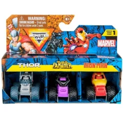 Monster Jam - Pack 3 Mini vehículos Marvel (varios modelos)