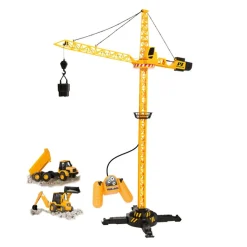 Motor & Co - Grúa de construcción 120 cm radiocontrolada con camiones ㅤ