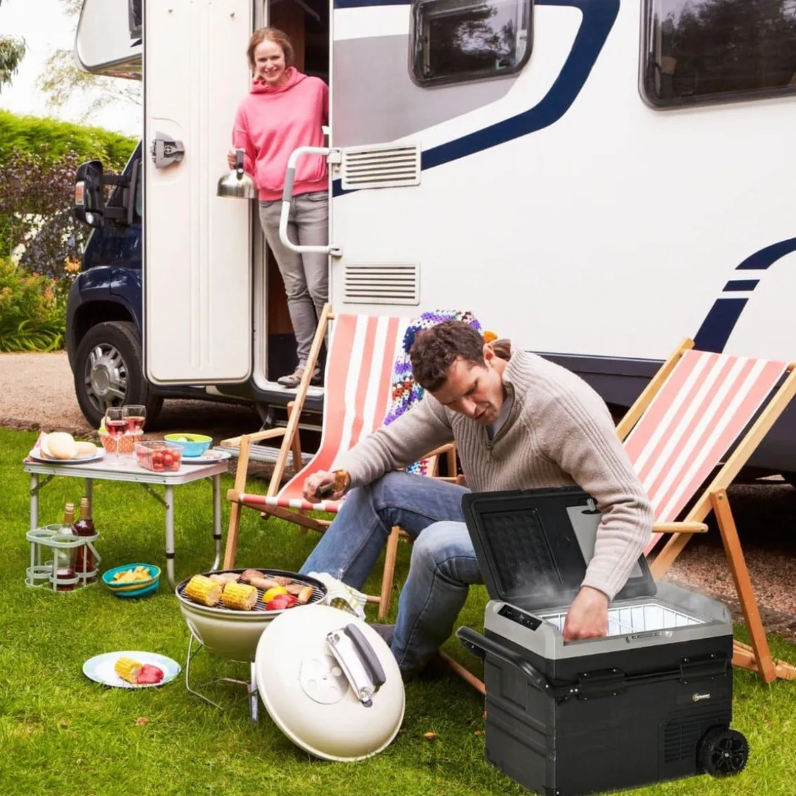 Outsunny - Nevera congelador portatil 60L Negro