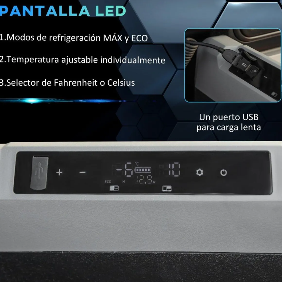 Outsunny - Nevera congelador portatil 45L Negro