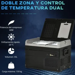 Outsunny - Nevera congelador portatil 35L Negro