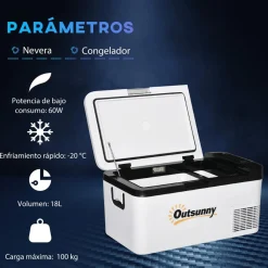 Outsunny - Nevera congelador portatil 18L Blanco