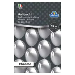 Pack 15 globos plata cromada