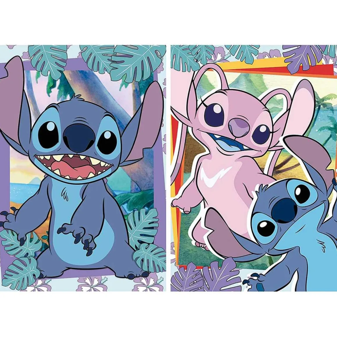 Pack de 2 puzzles de 500 piezas con imágenes de Stitch y cola Fix Puzzle, 34 x 48 cm (19732) ㅤ