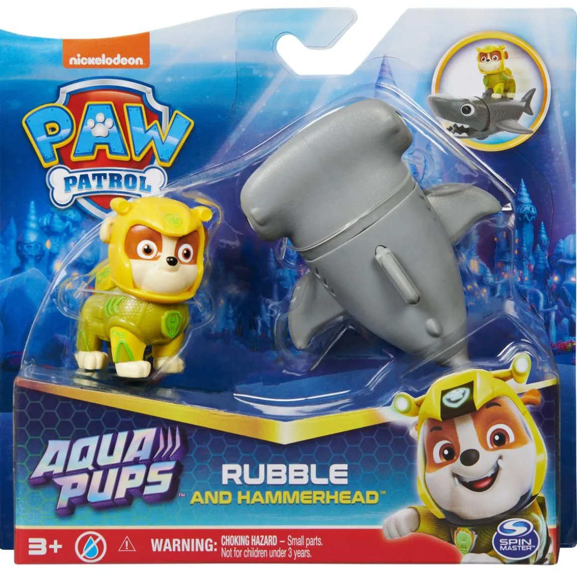 Patrulla Canina - Conjunto de figuras de acción Rubble Aqua Pups ㅤ