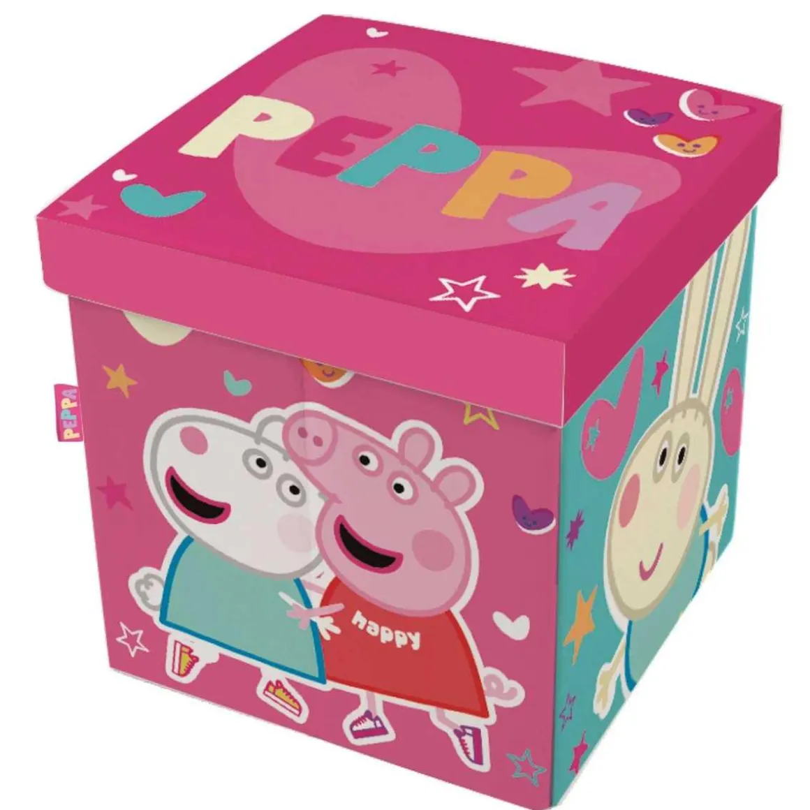 Peppa Pig - Asiento plegable guardatodo textil cuadrado 30x30x30cm Peppa Pig ㅤ