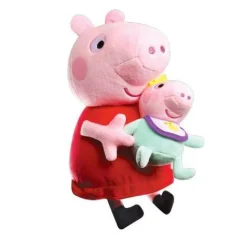 Peppa Pig - Peluche Peppa con bebé 25 cm