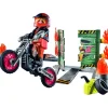 Playmobil - Pack inicial Playmobil Stunt Show: Moto y pared de fuego ㅤ