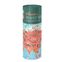 Puzzle de tubo mapa mundial (100 piezas)