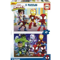 Puzzle 2x48 piezas: Spidey y sus increíbles amigos ㅤ