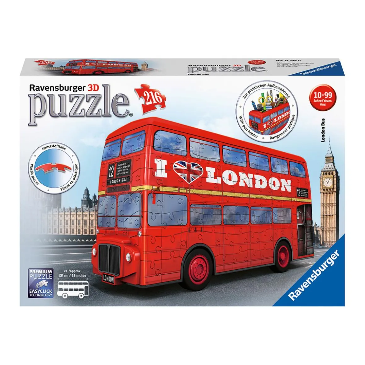 Ravensburger - Autobús de Londres - Puzzle 3D 216 Piezas