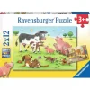 Ravensburger - Familias animales - Puzzles 2x12 piezas