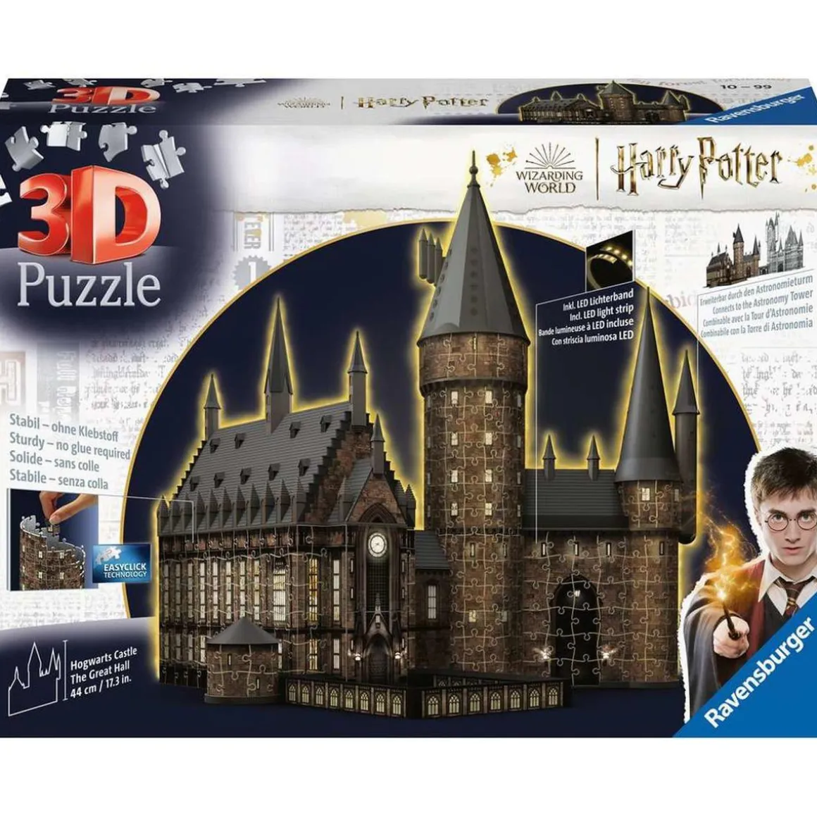 Ravensburger - Harry Potter - Puzzle 3D Castillo de Hogwarts: Night Edition (540 piezas) ㅤ