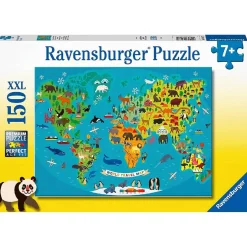 Ravensburger - Mapa de los animales - Puzzle 150 piezas XXL