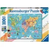Ravensburger - Mapamundi - Puzzle 100 piezas XXL