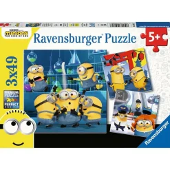 Ravensburger - Minions - Rompecabezas multicolor de Minions, 3x49 piezas ㅤ