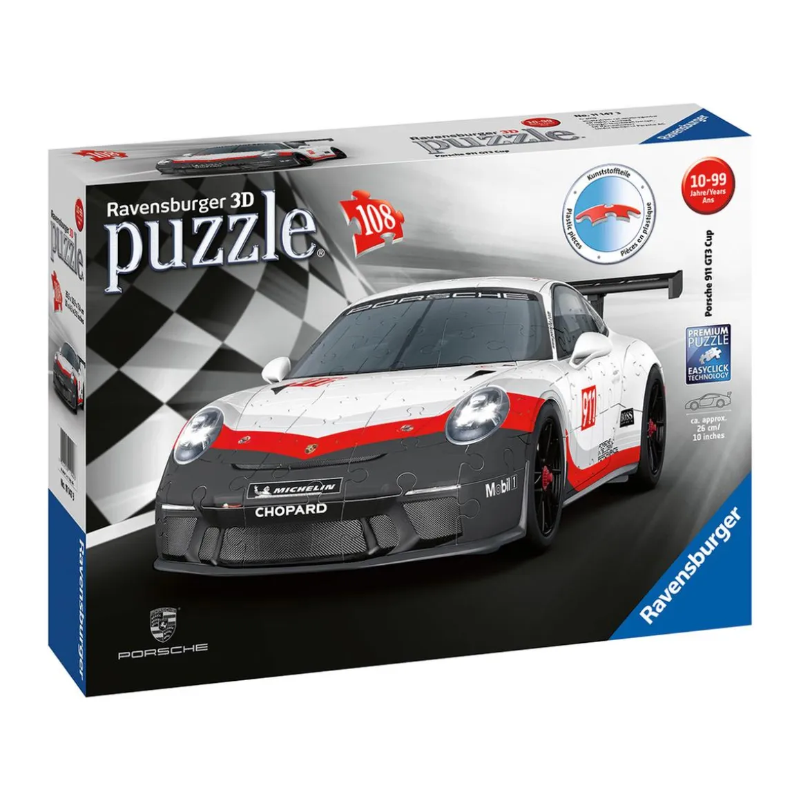 Ravensburger - Porsche 911 GT3 CUP - Puzzle 3D 108 Piezas