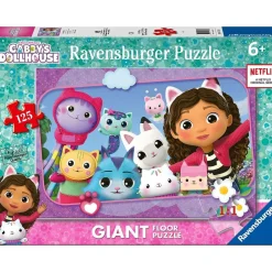 Ravensburger - Puzzle gigante de suelo Gabby's Dollhouse, 125 piezas para niños ㅤ