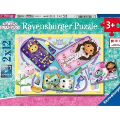 Ravensburger - Puzzle infantil colección Gabby's Dollhouse, 2 x 12 piezas ㅤ