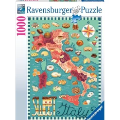 Ravensburger - Puzzle mapa de Italia dulce 1000 piezas ㅤ