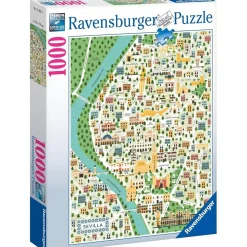 Ravensburger - Puzzle Mapa Sevilla, 1000 Piezas ㅤ