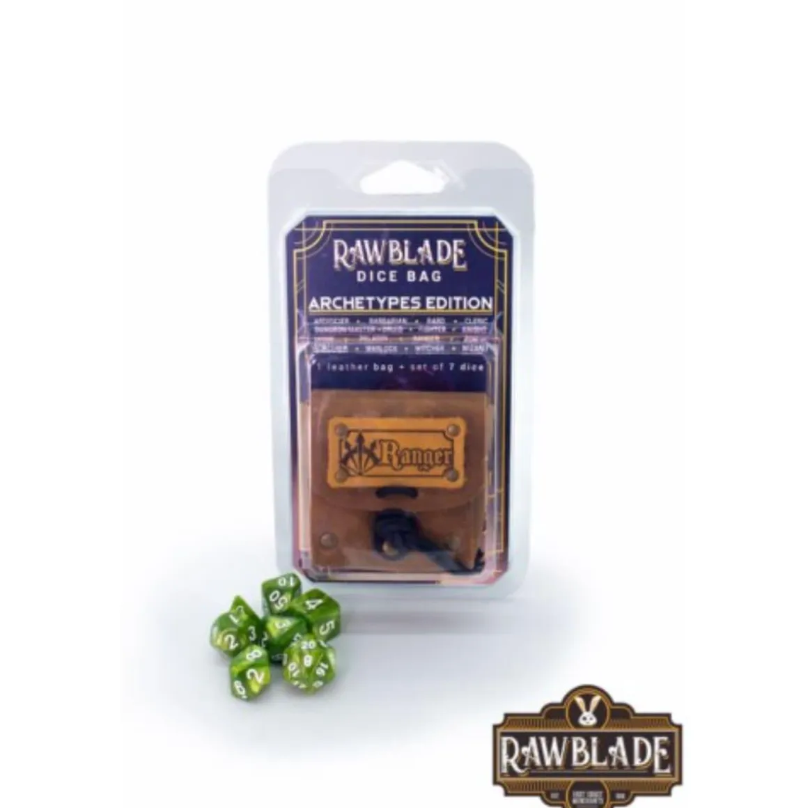 Rawblade - Dados y bolsa de cuero Explorador