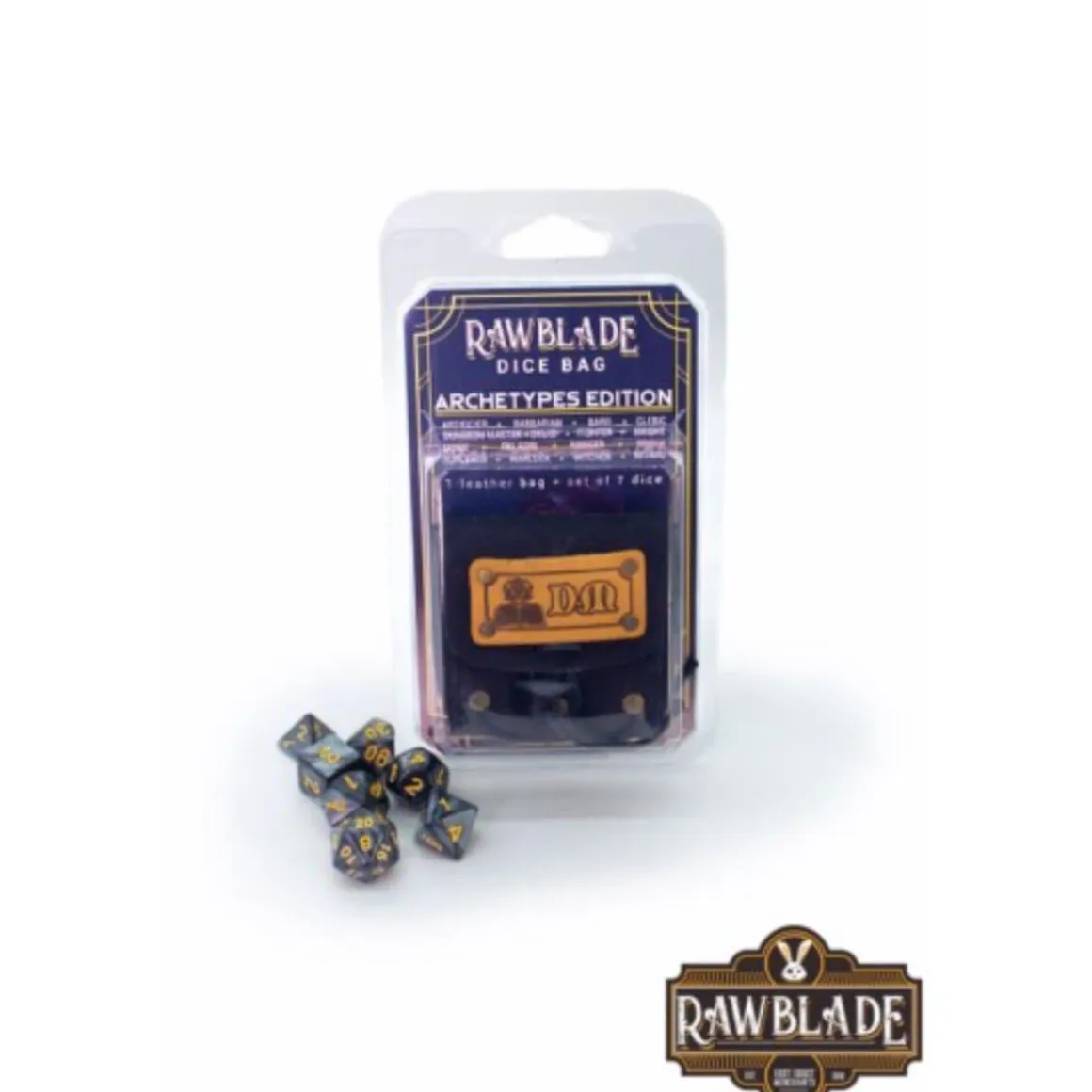 Rawblade - Dados y bolsa de cuero Maestro de la mazmorra